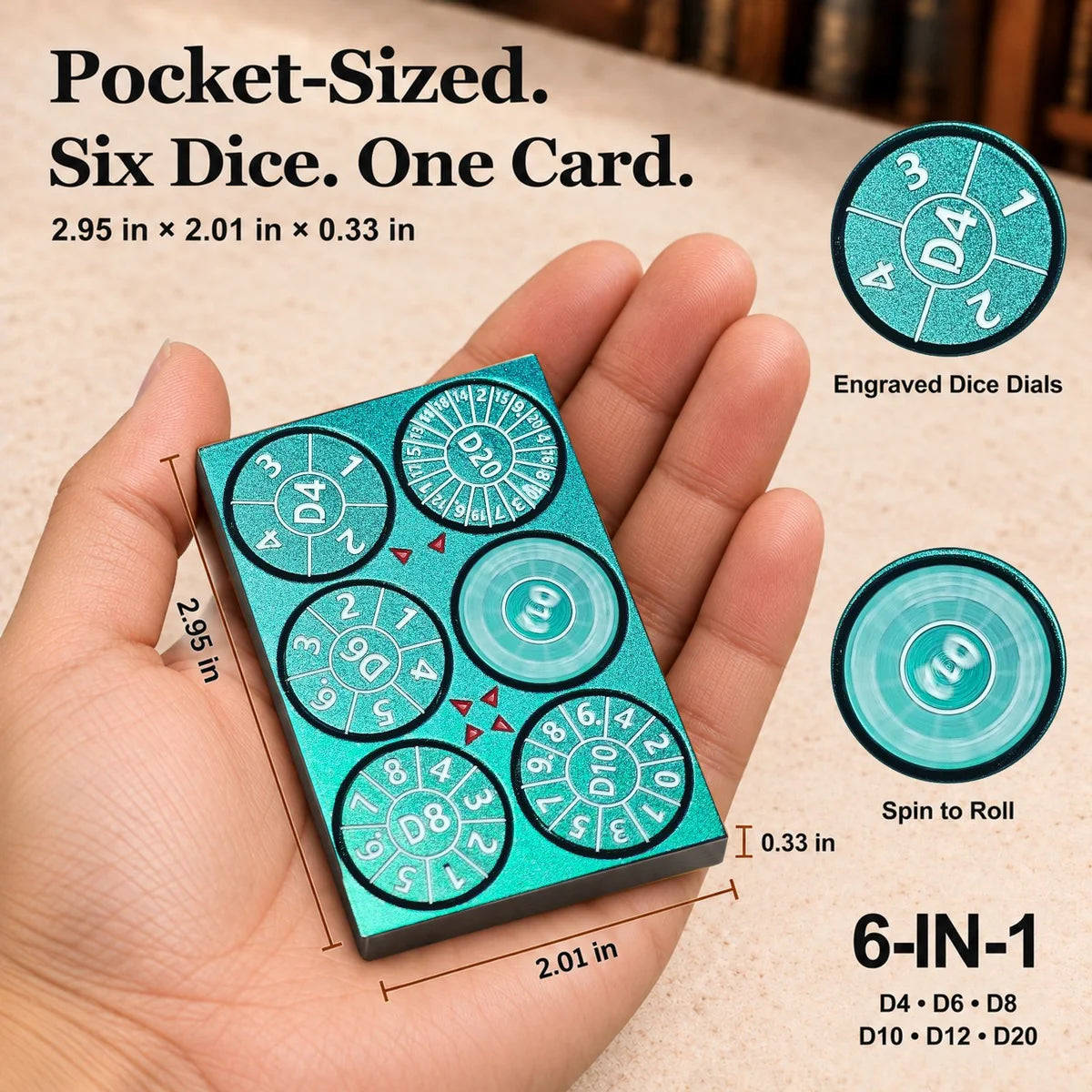 Dragon Tablet Dice Spinner – Pocket Fidget & Collectible Gift