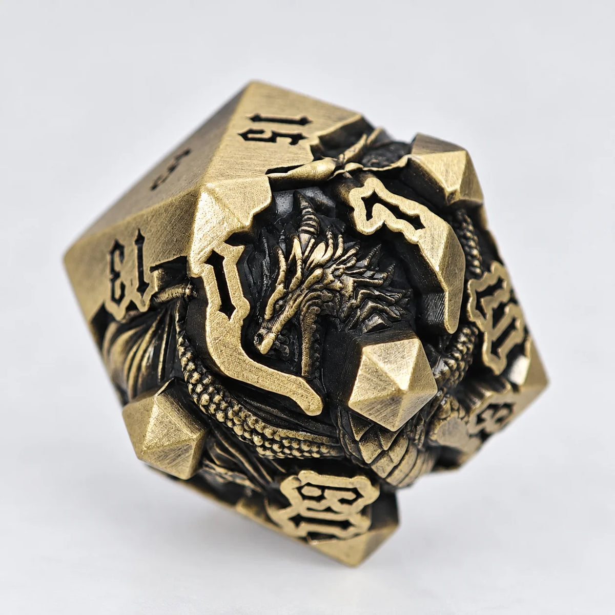 Masters Dice Dragonbound – 7-Piece Sculpted Metal Dice Set | 3D Dragon DND Dice