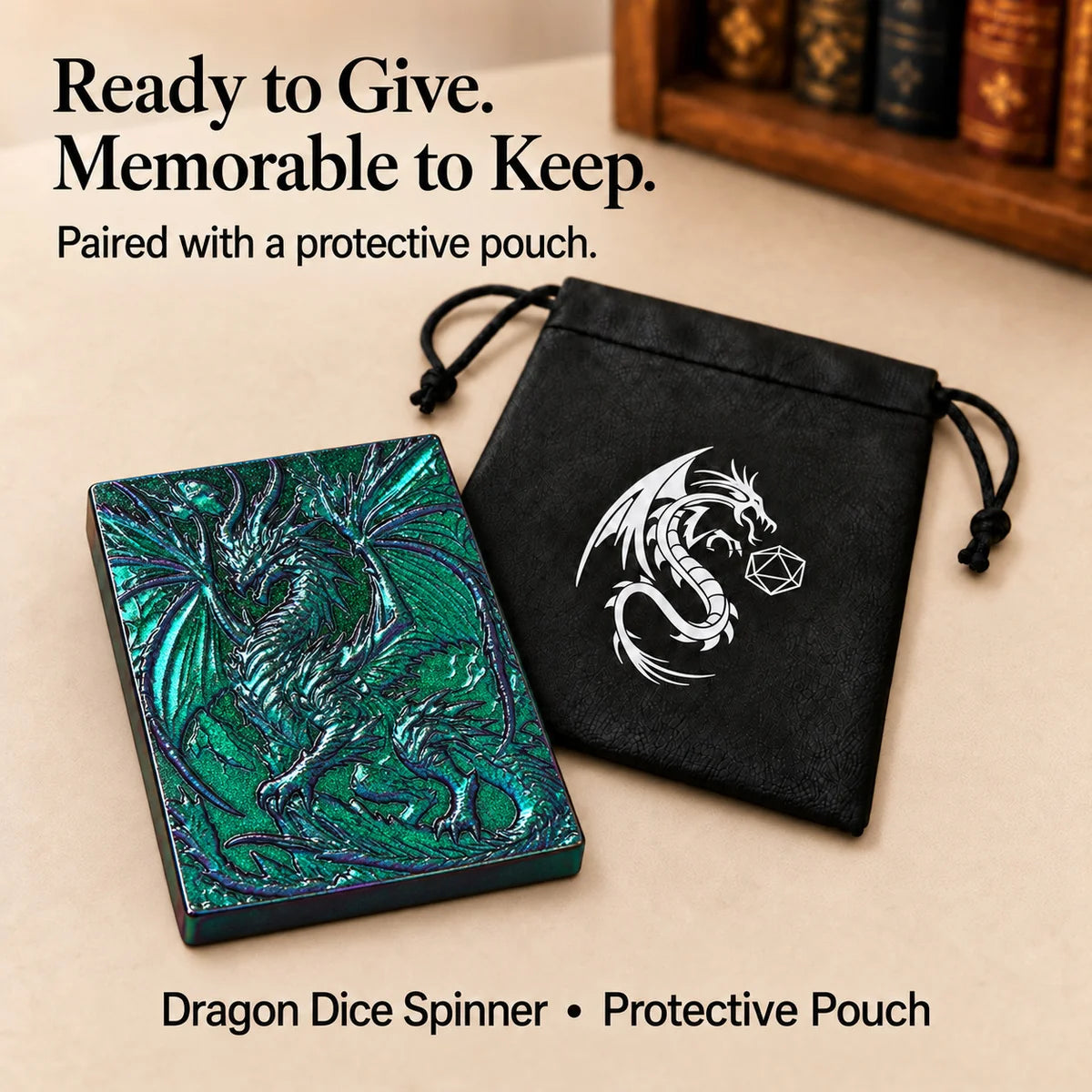 Dragon Tablet Dice Spinner – Pocket Fidget & Collectible Gift