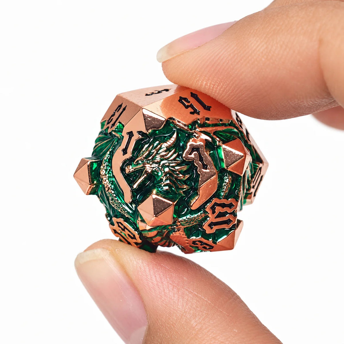 Masters Dice Dragonbound – 7-Piece Sculpted Metal Dice Set | 3D Dragon DND Dice