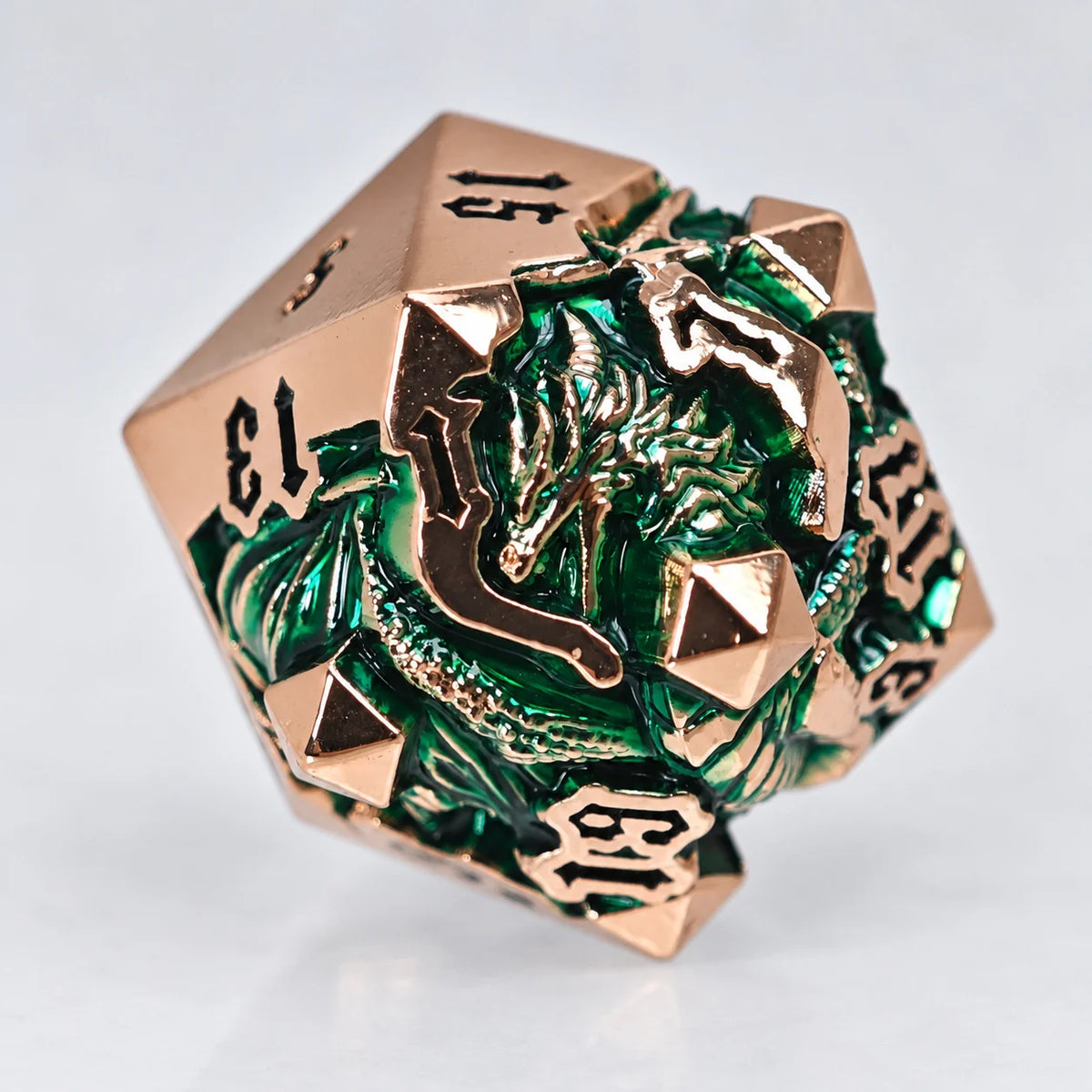 Masters Dice Dragonbound – 7-Piece Sculpted Metal Dice Set | 3D Dragon DND Dice