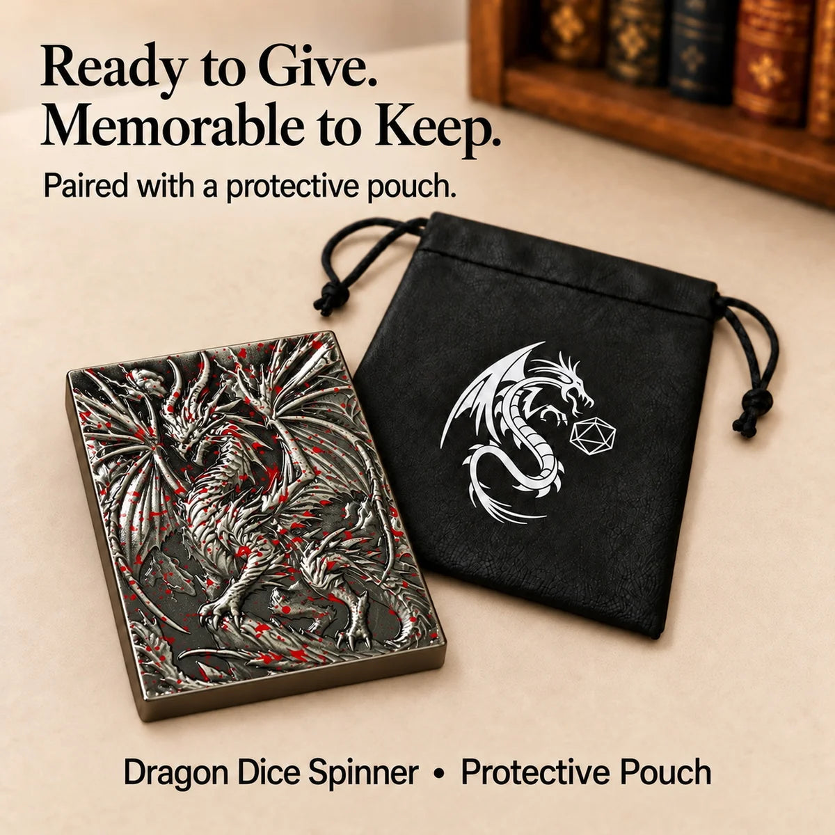 Dragon Tablet Dice Spinner – Pocket Fidget & Collectible Gift