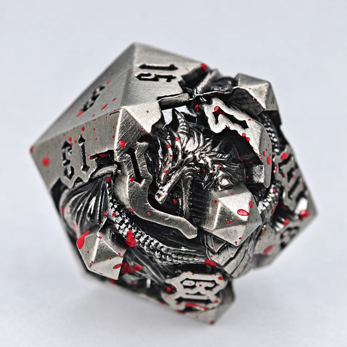 Masters Dice Dragonbound – 7-Piece Sculpted Metal Dice Set | 3D Dragon DND Dice