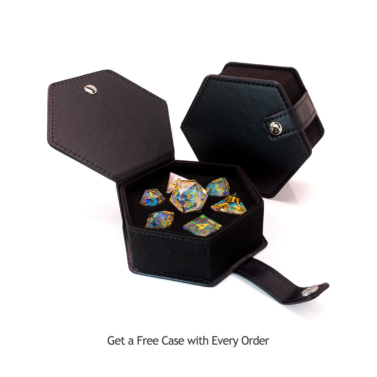 Floral Decal Resin Dnd D&d Dice Set