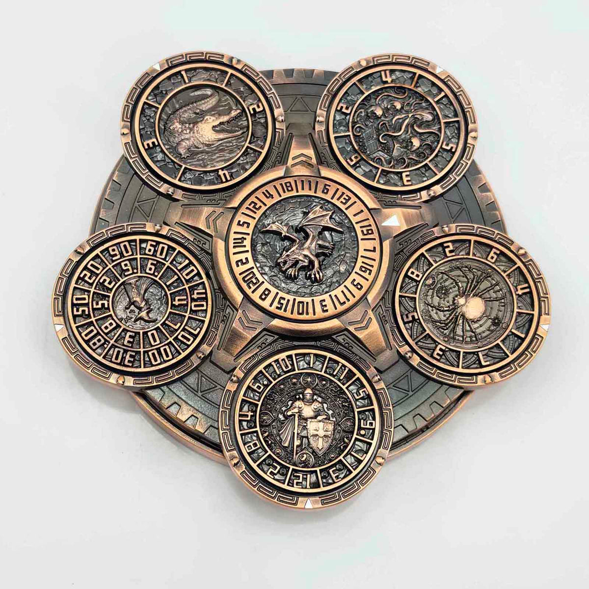 Masters Dice Sigil #001 - The Array | 7-in-1 Planetary Spinner DND Dice