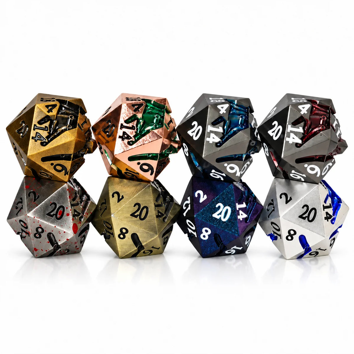 Masters Dice Eldritch Abyss – 7-Piece Sculpted Metal Dice Set | Tentacle Horror TTRPG Dice