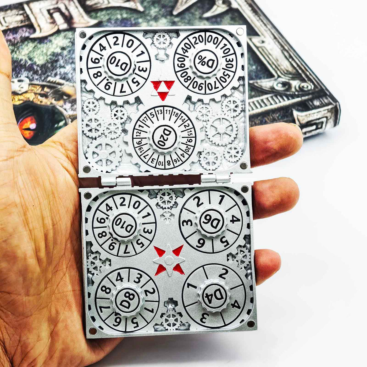 Masters Dice Codex #002 – Grimoire | 7-in-1 Pocket Spinner DND Dice Set