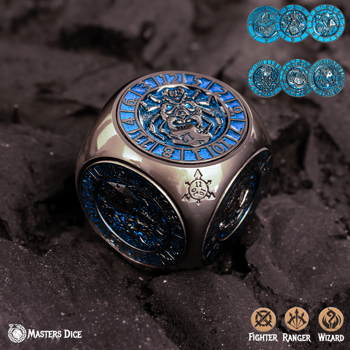 Masters Dice Relic 002 – 7 - in - 1 The Oracle’s Eye Cube Spinner DND Dice for Dungeon Masters & Collectors - Masters Dice