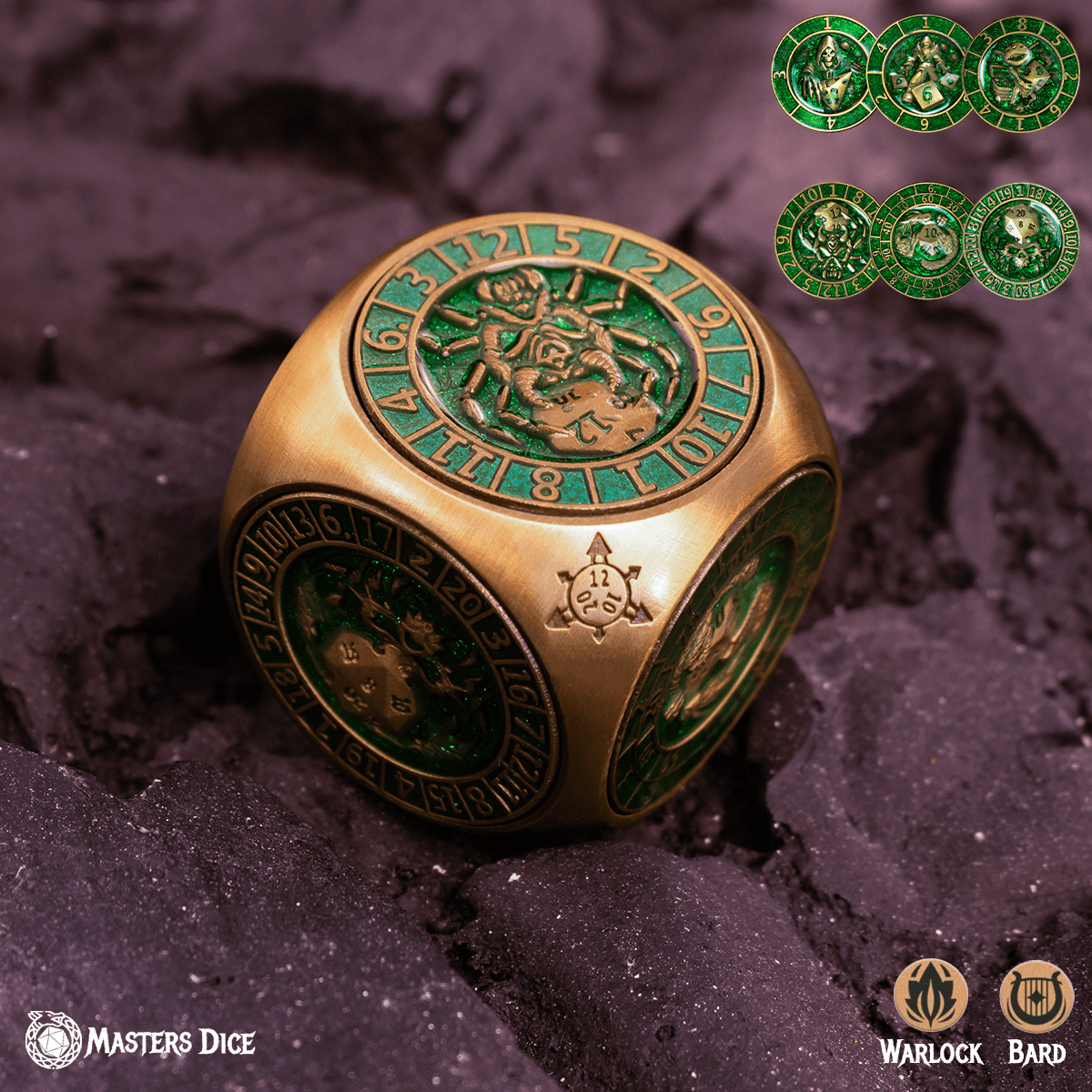 Masters Dice Relic 002 – 7 - in - 1 The Oracle’s Eye Cube Spinner DND Dice for Dungeon Masters & Collectors - Masters Dice