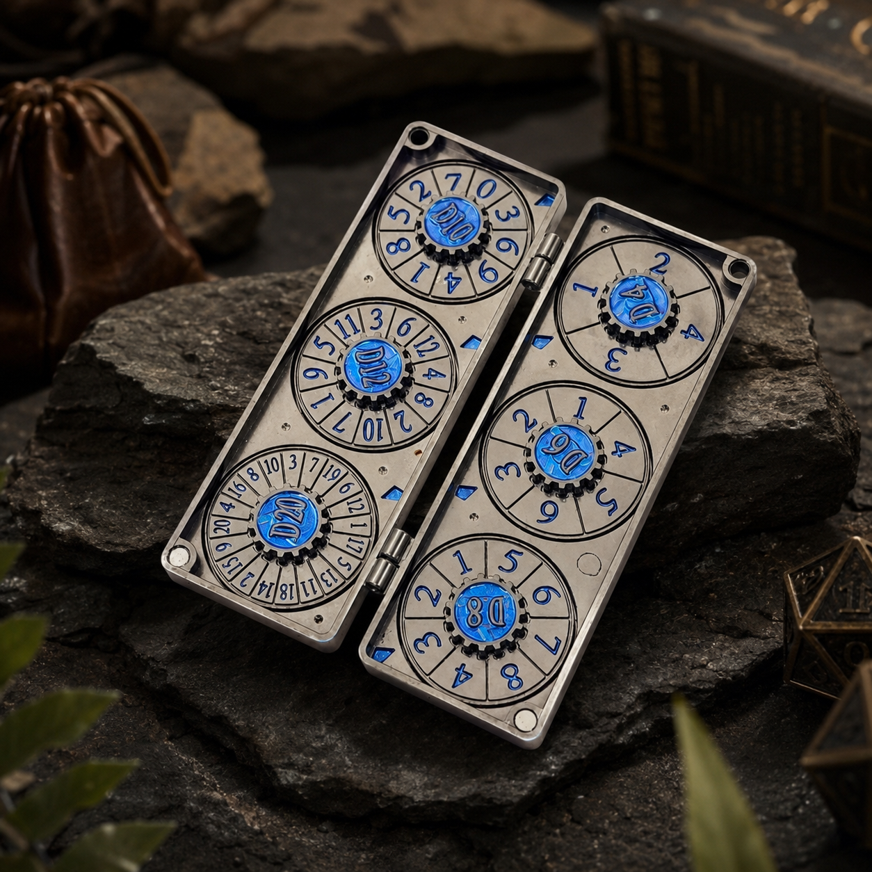 Masters Dice Relic #004 – Folded Fate Codex | 7-in-1 Folding Metal Dice