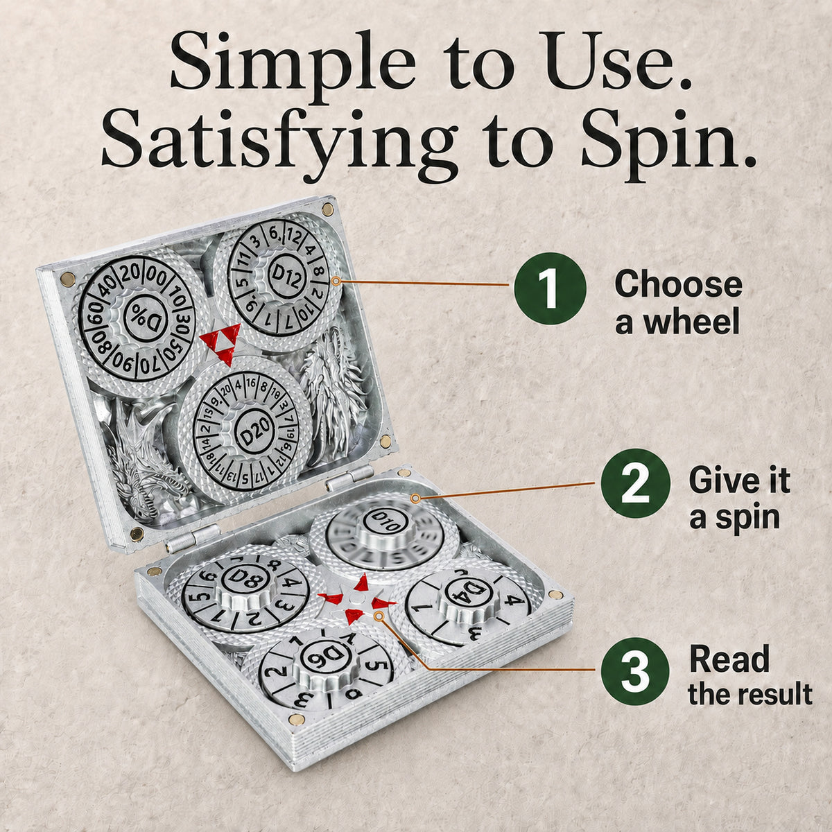 Codex Metal Dice Spinner – Pocket Fidget & Collectible Gift