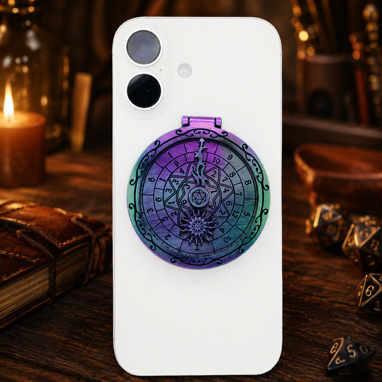 Masters Dice Nexus #001 – Arcane Orbit 7-in-1 Dice Spinner Phone Grip