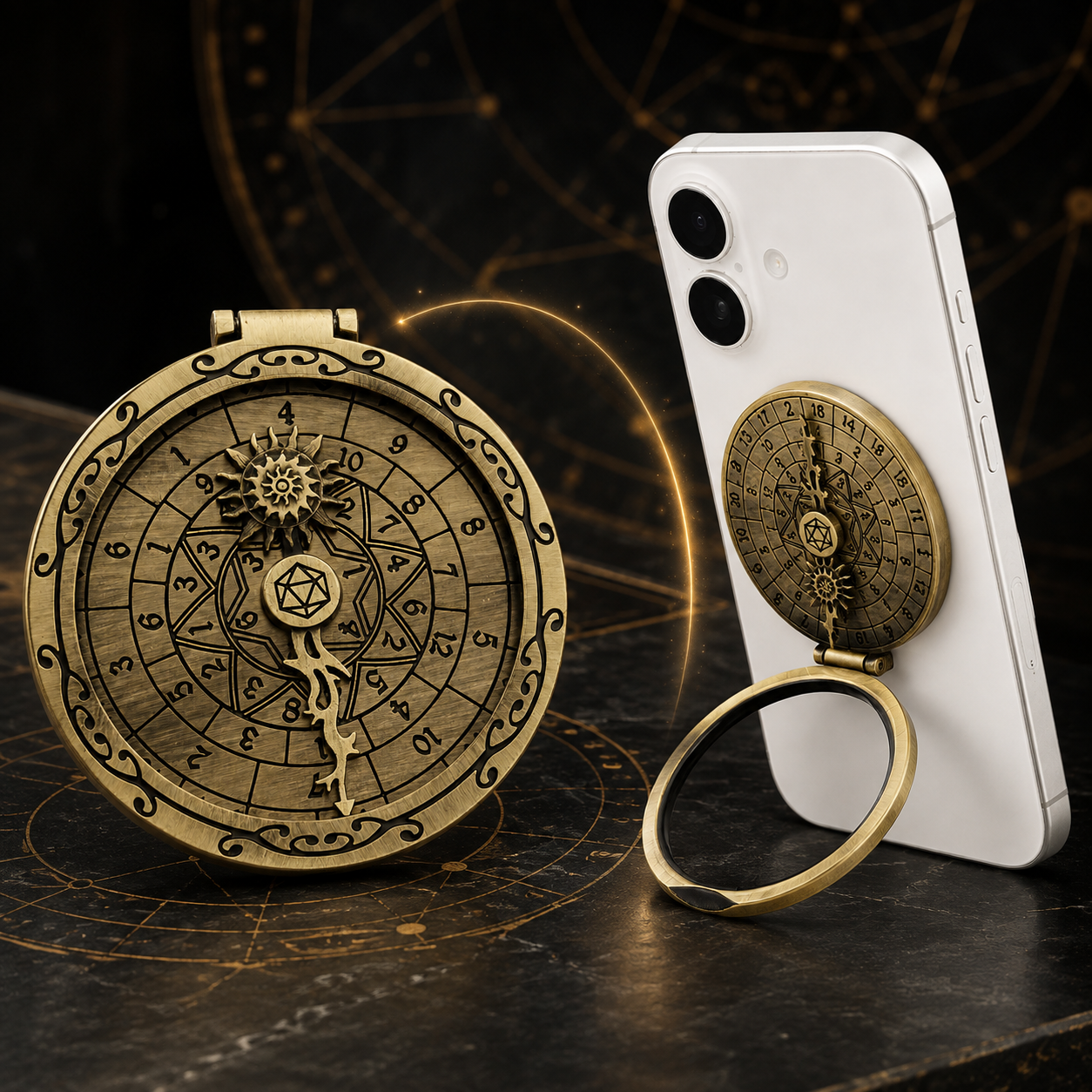 Masters Dice Nexus #001 – Arcane Orbit 7-in-1 Dice Spinner Phone Grip