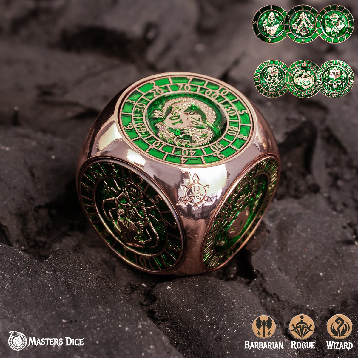 Masters Dice Relic 002 – 7 - in - 1 The Oracle’s Eye Cube Spinner DND Dice for Dungeon Masters & Collectors - Masters Dice