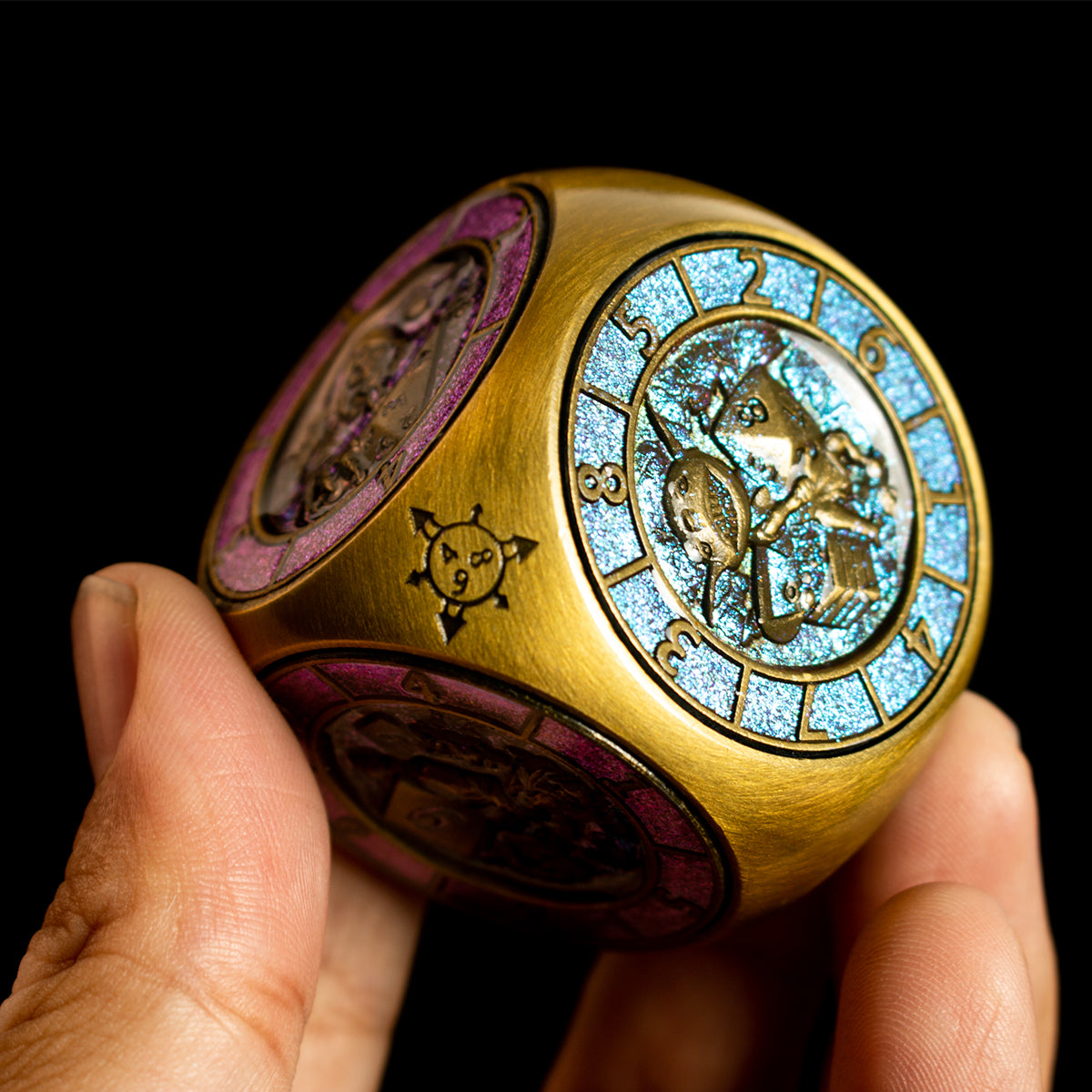 Masters Dice Relic 002 – 7 - in - 1 The Oracle’s Eye Cube Spinner DND Dice for Dungeon Masters & Collectors - Masters Dice