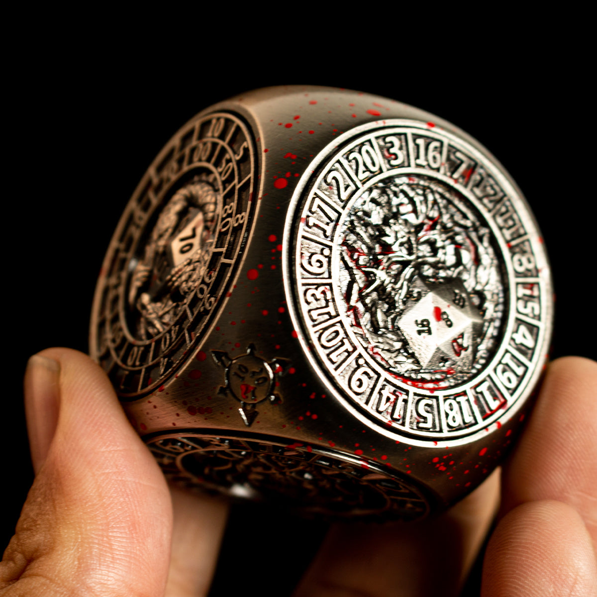 Masters Dice Relic 002 – 7 - in - 1 The Oracle’s Eye Cube Spinner DND Dice for Dungeon Masters & Collectors - Masters Dice