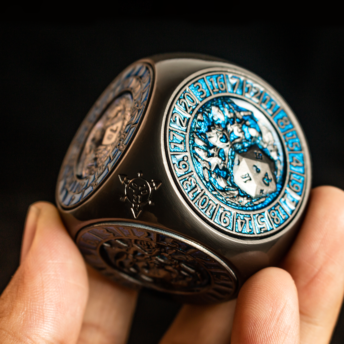 Masters Dice Relic 002 – 7 - in - 1 The Oracle’s Eye Cube Spinner DND Dice for Dungeon Masters & Collectors - Masters Dice