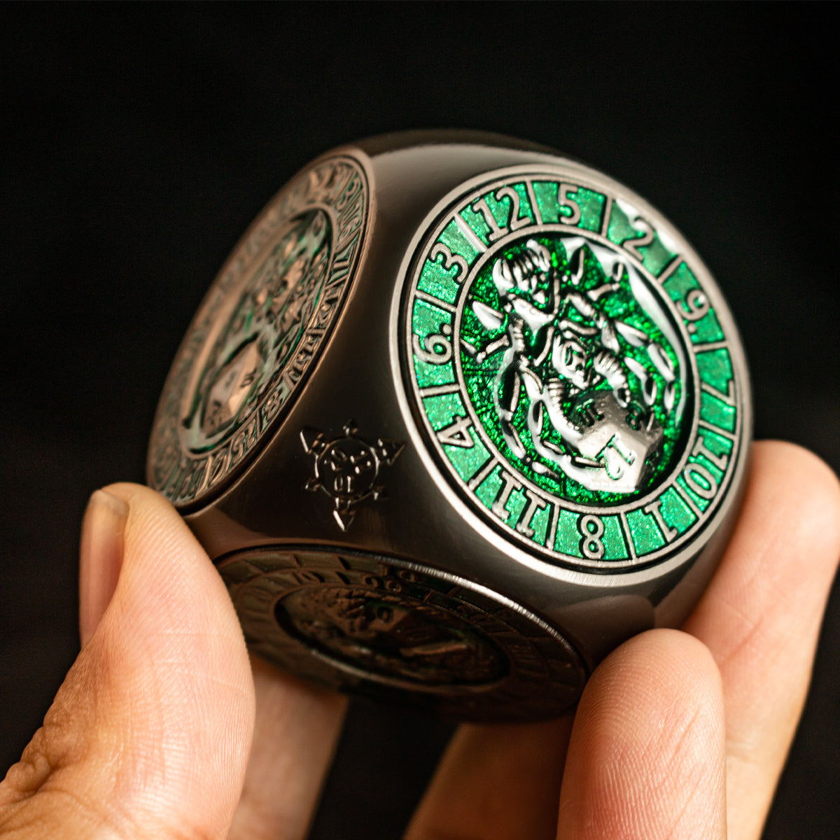 Masters Dice Relic 002 – 7 - in - 1 The Oracle’s Eye Cube Spinner DND Dice for Dungeon Masters & Collectors - Masters Dice