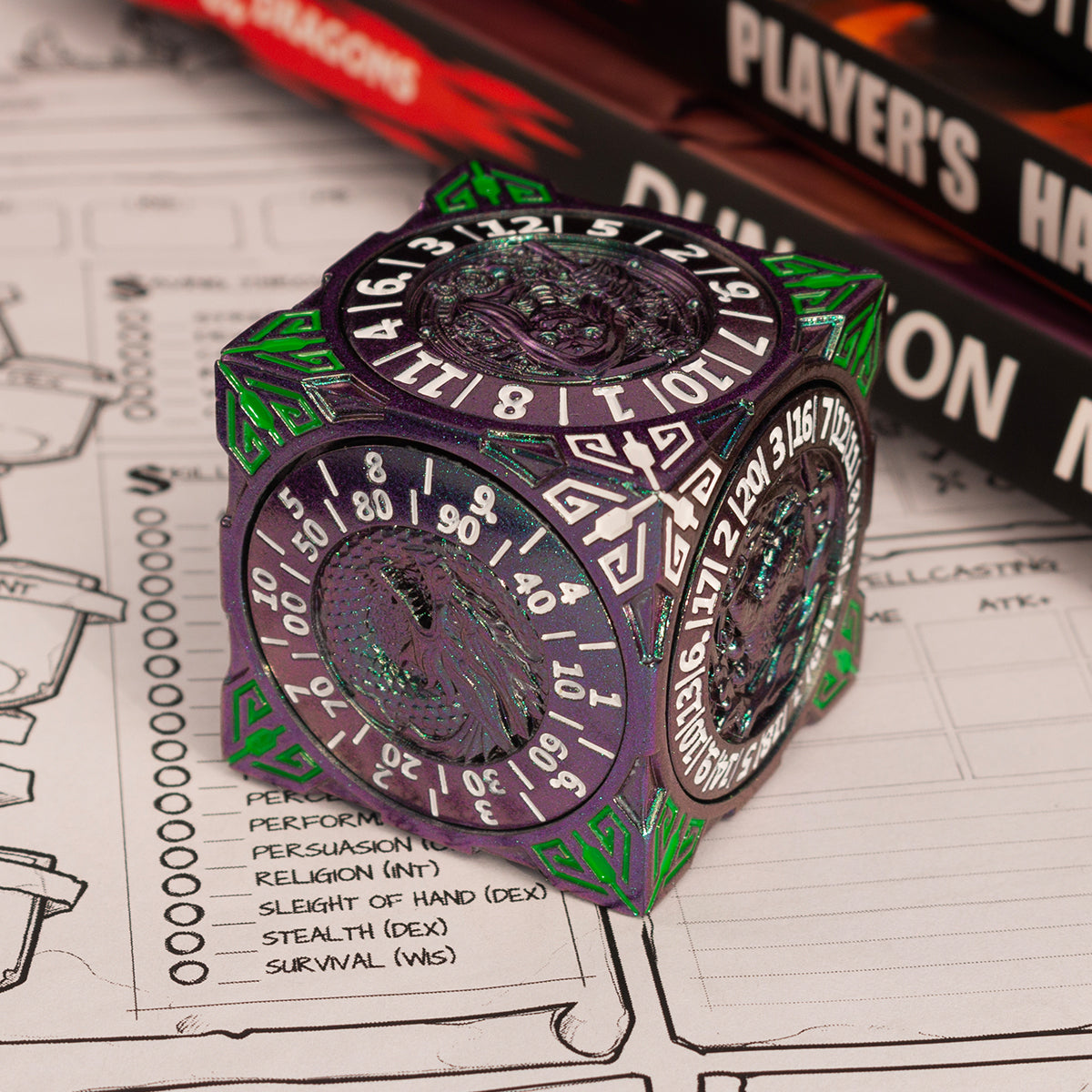 Masters Dice Relic #001 – 7-in-1 Monster Cube Spinner DND Dice