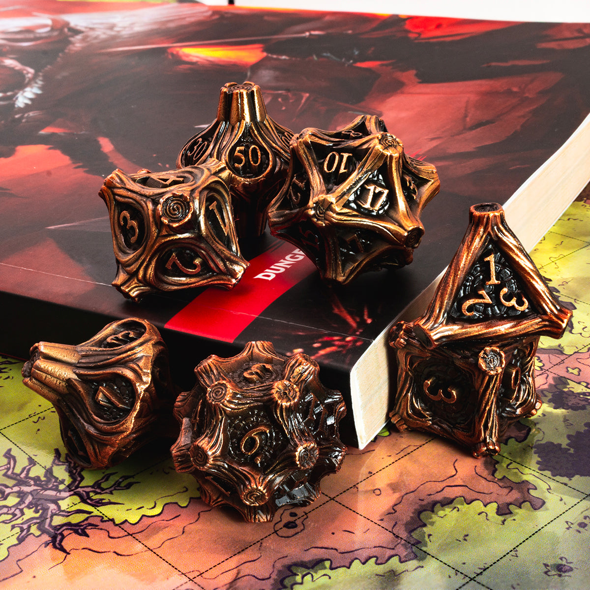 Masters Dice Timberbound No.1 – Premium Metal Dice Set for DND Fans & Dungeon Masters