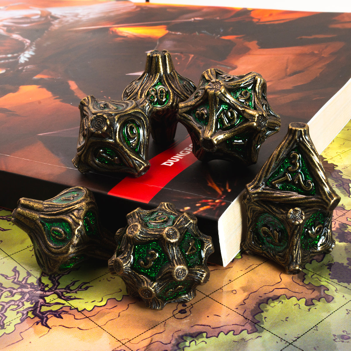 Masters Dice Timberbound No.1 – Premium Metal Dice Set for DND Fans & Dungeon Masters