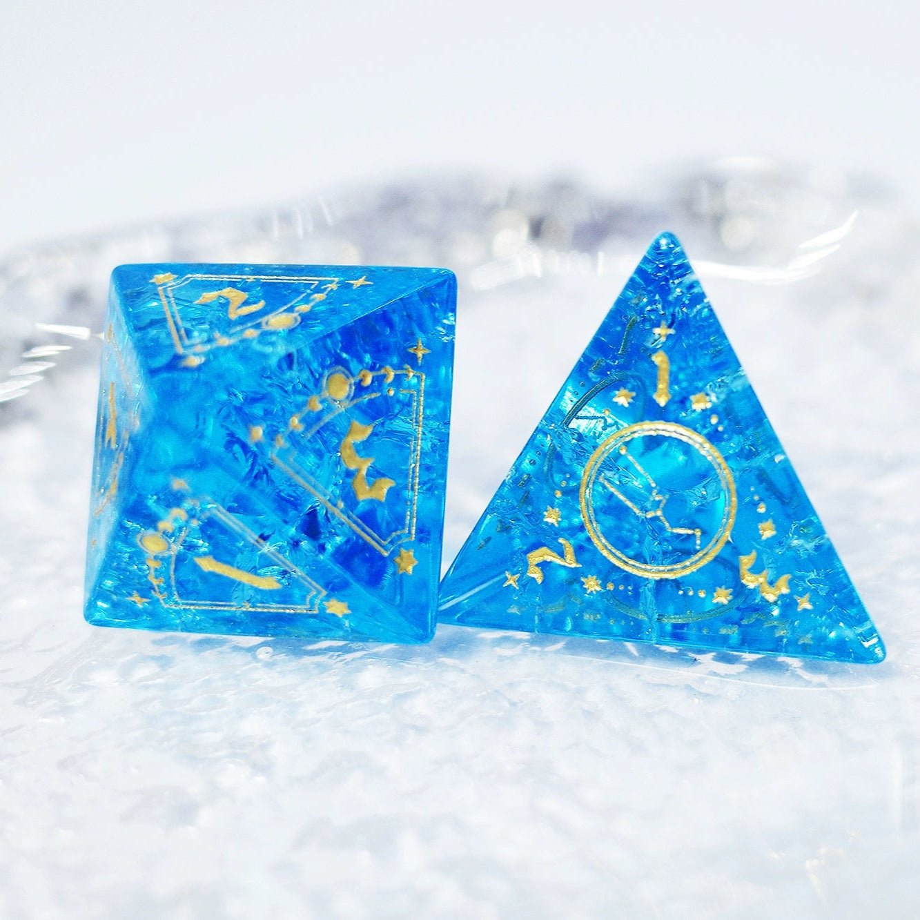 Lightning Blue Zircon Popping Gem Dice COC Dungeons And Dragons Dnd Bode Gate Warhammer TRPG - Masters Dice