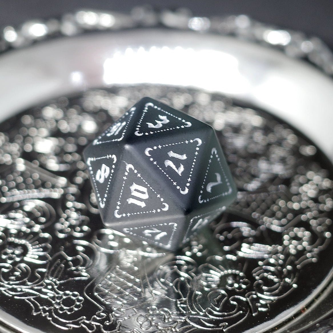 Frosted Black Zircon Gem Dice COC Dungeons And Dragons Dnd Sea Blue TRPG - Masters Dice