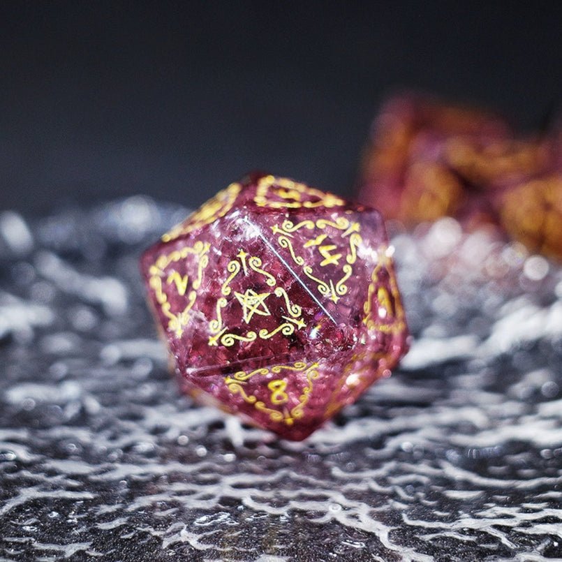 Popcorn Lightning Deep Purple Zircon Dice Jewel COC Dungeons & Dragons Dnd TRPG Warhammer - Masters Dice