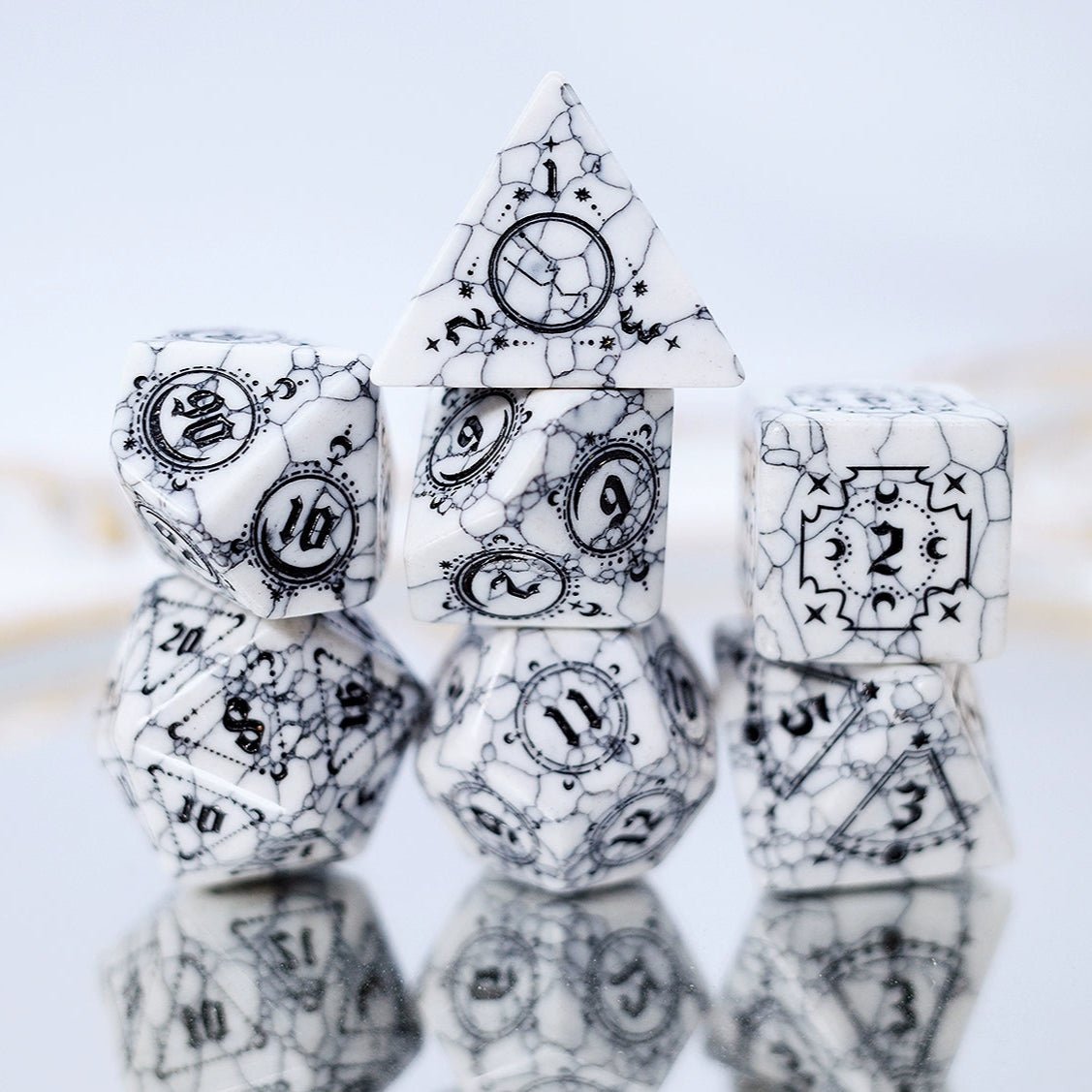 Turquoise Dice Synthetic Gemstone COC Dungeons & Dragons Dnd Warhammer Dice TRPG - Masters Dice