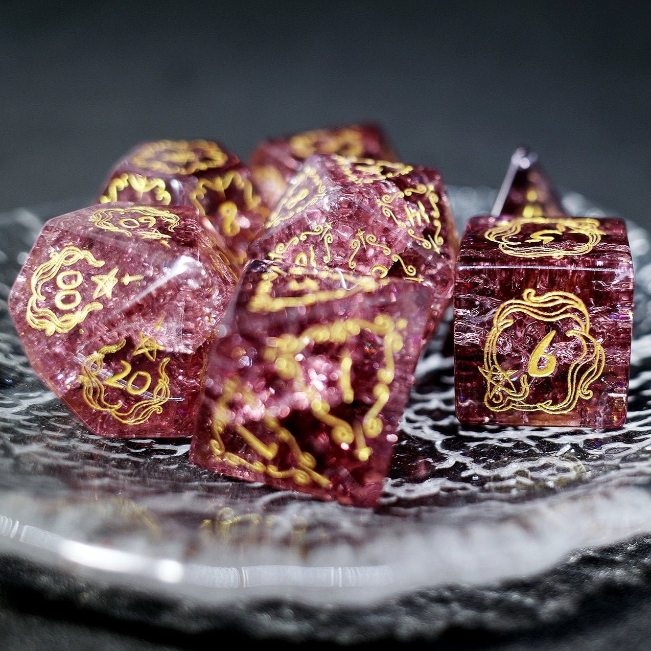 Popcorn Lightning Deep Purple Zircon Dice Jewel COC Dungeons & Dragons Dnd TRPG Warhammer - Masters Dice