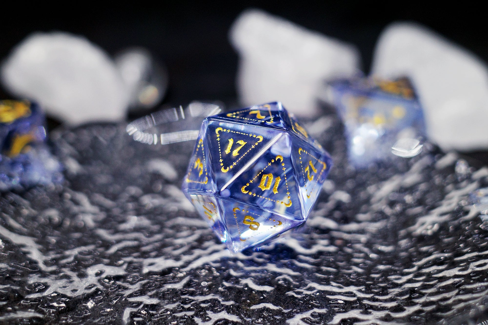 Purple Zircon Gem Dice COC Dragons And Dungeons Dnd TRPG High - End Dice - Masters Dice