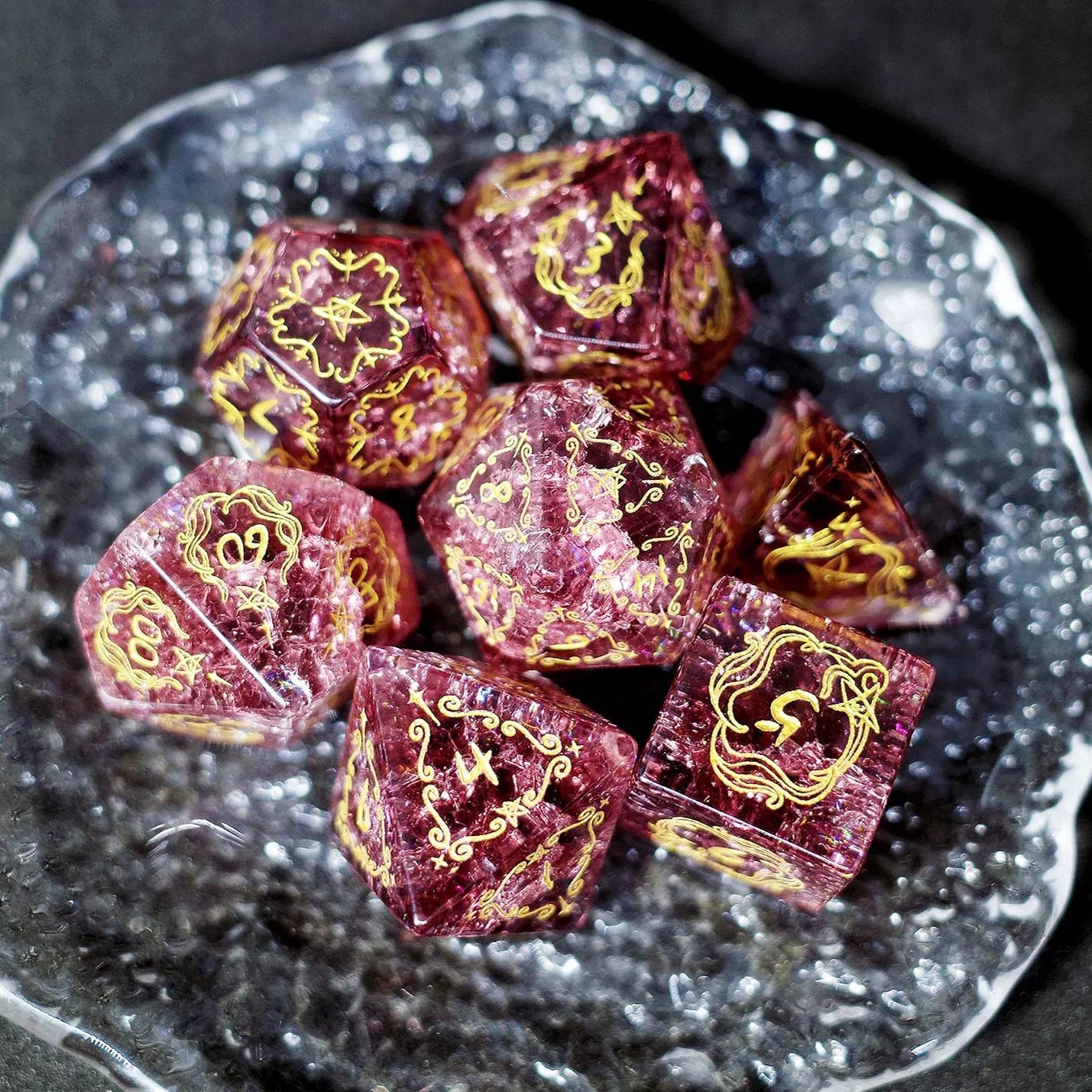 Popcorn Lightning Deep Purple Zircon Dice Jewel COC Dungeons & Dragons Dnd TRPG Warhammer - Masters Dice