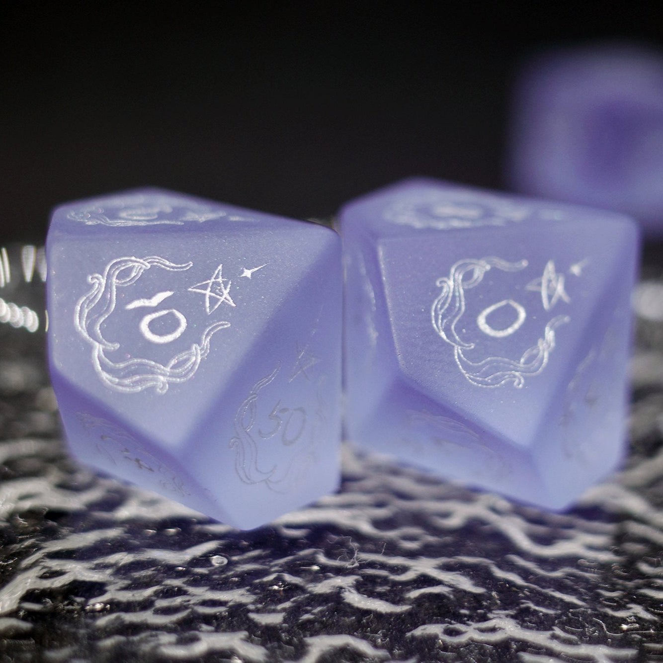 Frosted Purple Zircon Old Seal Gem Dice COC Dungeons & Dragons Dnd TRPG - Masters Dice