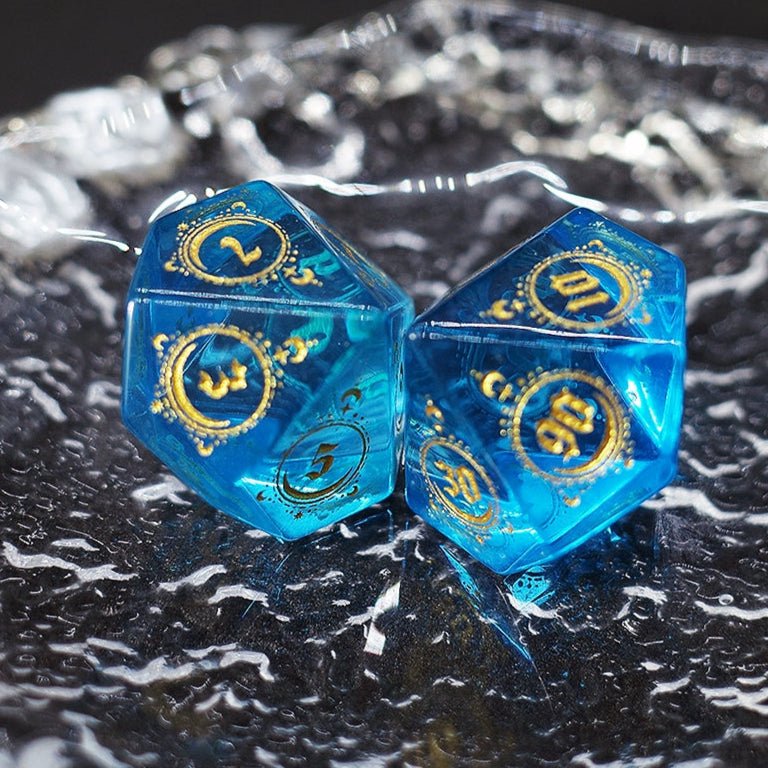 Blue Zircon Gem Dice COC Dragons And Dungeons Dnd TRPG Bode Gate Dice - Masters Dice