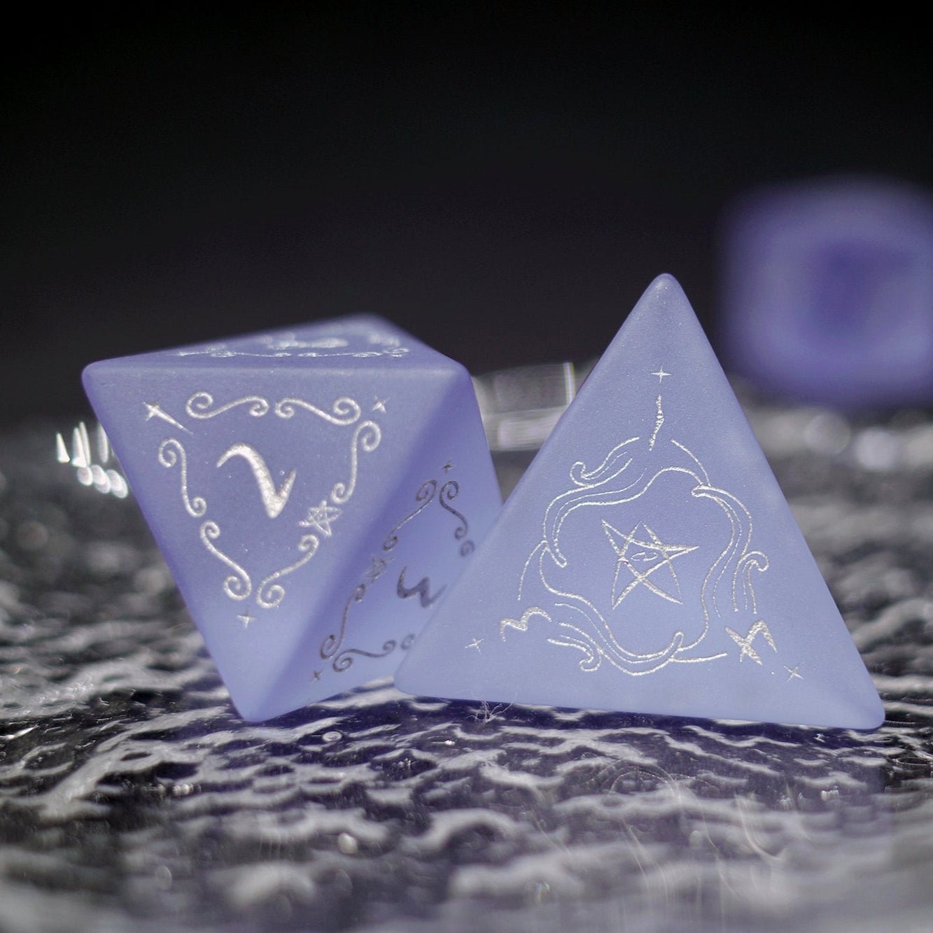 Frosted Purple Zircon Old Seal Gem Dice COC Dungeons & Dragons Dnd TRPG - Masters Dice