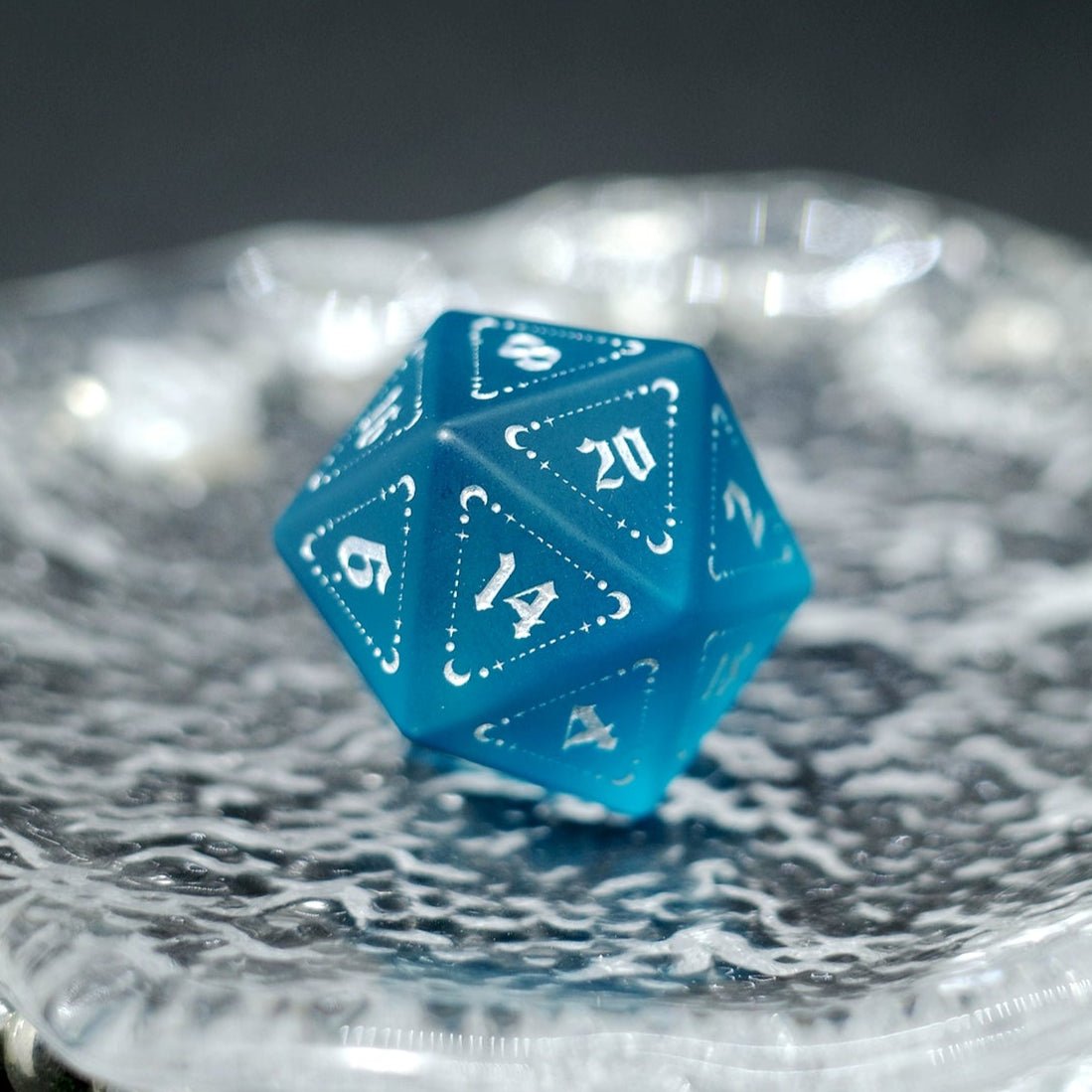 Frosted Blue Zircon Gem Dice COC Dungeons And Dragons Dnd Sea Blue TRPG - Masters Dice