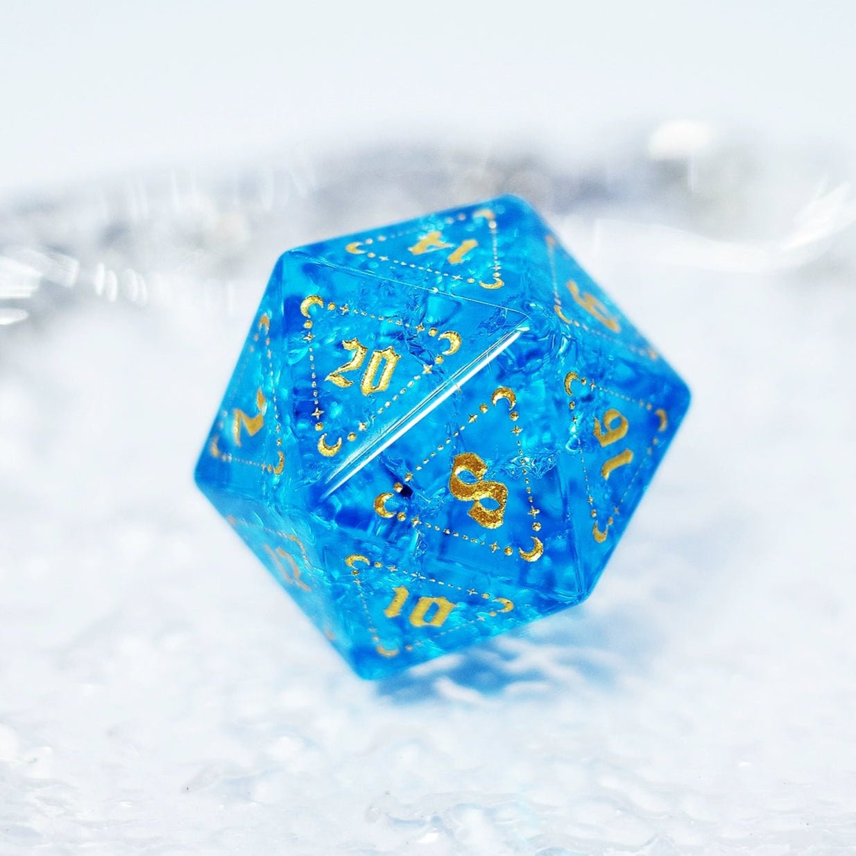 Lightning Blue Zircon Popping Gem Dice COC Dungeons And Dragons Dnd Bode Gate Warhammer TRPG - Masters Dice