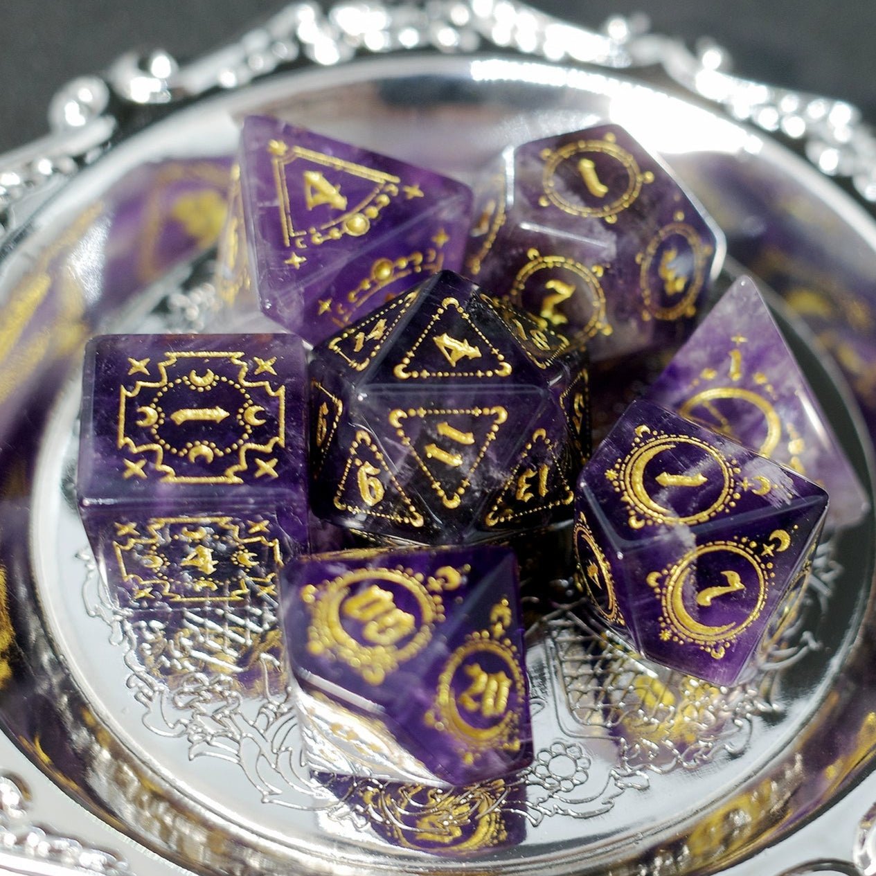 Amethyst Gem Dice COC Dungeons And Dragons Dnd TRPG Warhammer Dice - Masters Dice