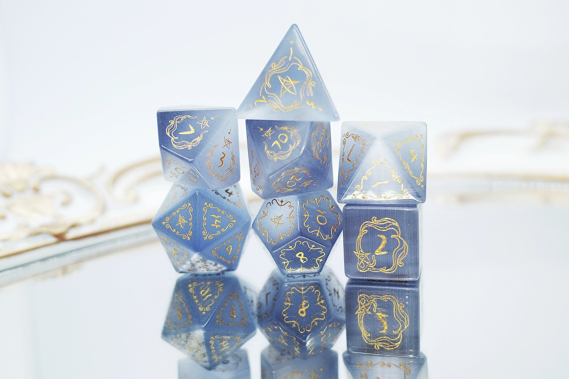 Grey Cat'S Eye Dice Old Seal Jewel COC Dungeons & Dragons Dnd Warhammer Dice TRPG - Masters Dice