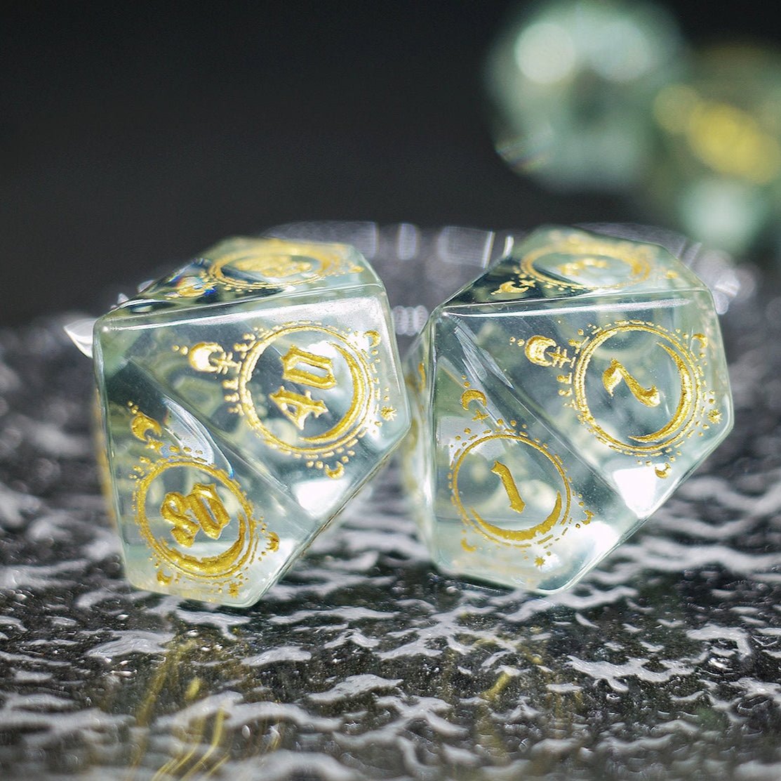 Light Green Zircon Gem Dice COC Dragons And Dungeons Dnd TRPG Warhammer Dice - Masters Dice