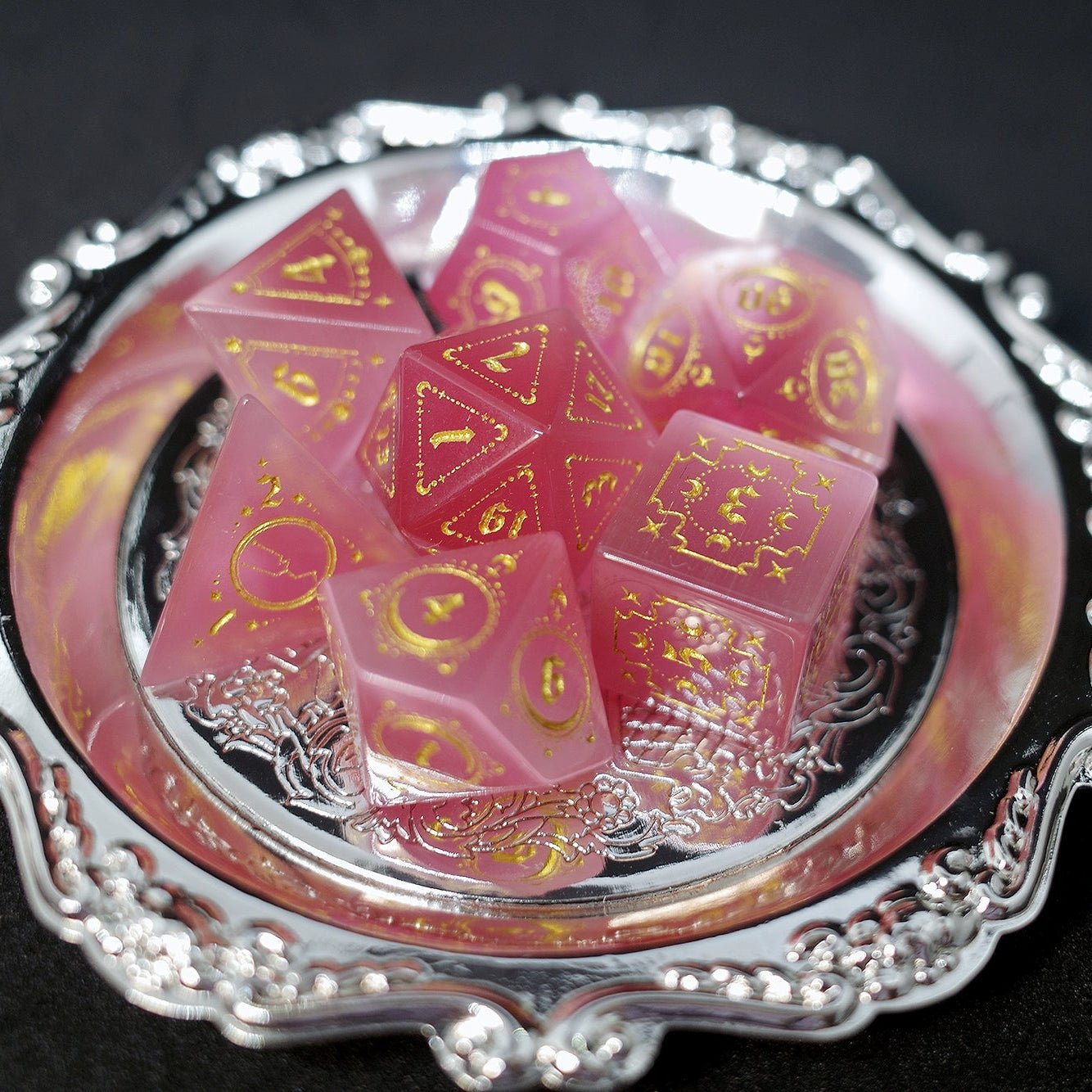 Pink Opal Gem Dice D&D Dragons Dnd TRPG Warhammer - Masters Dice