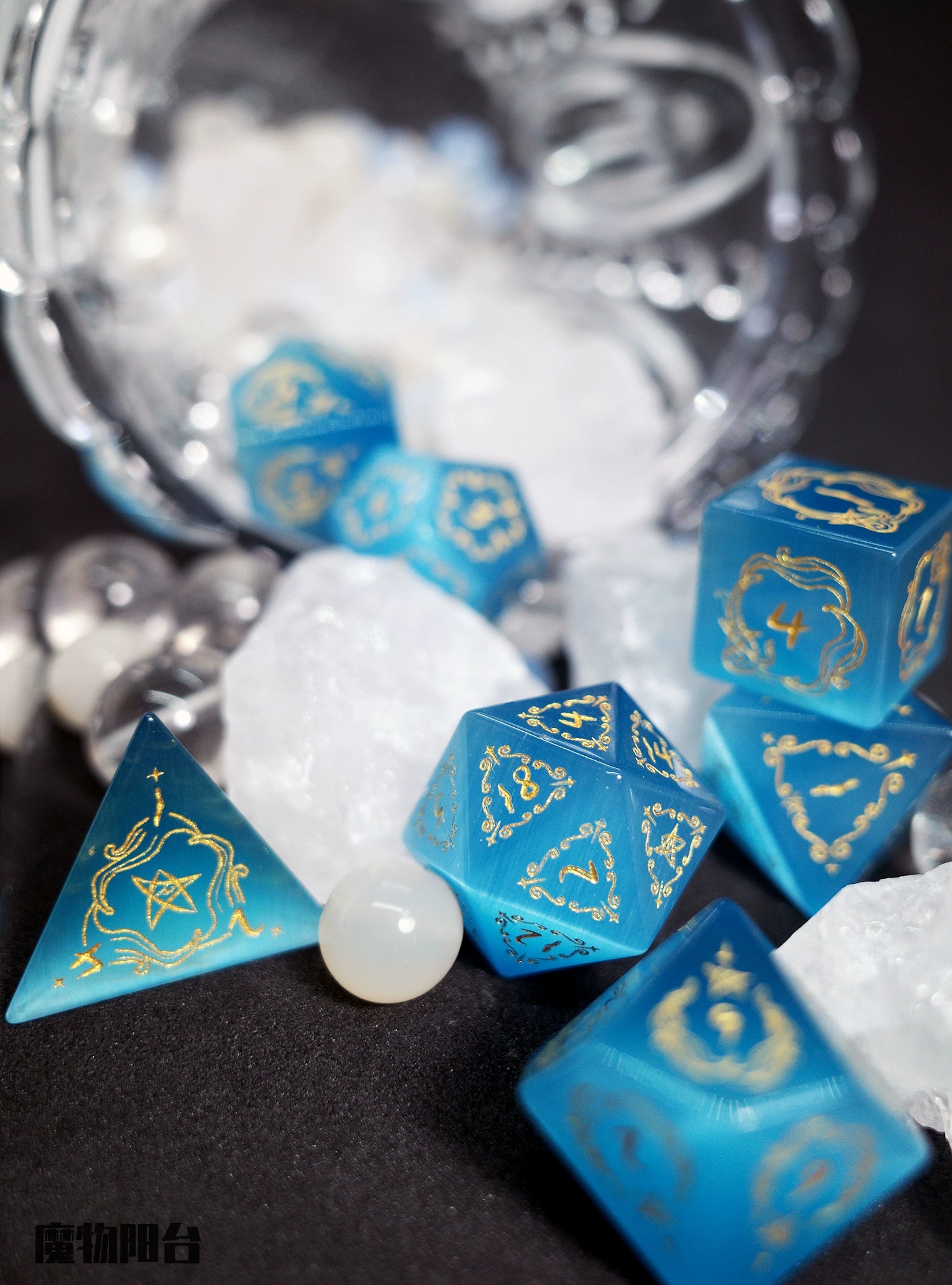 Protector Of The Old Sky Blue Opal Gem Dice COC Dungeons & Dragons TRPG Dnd - Masters Dice