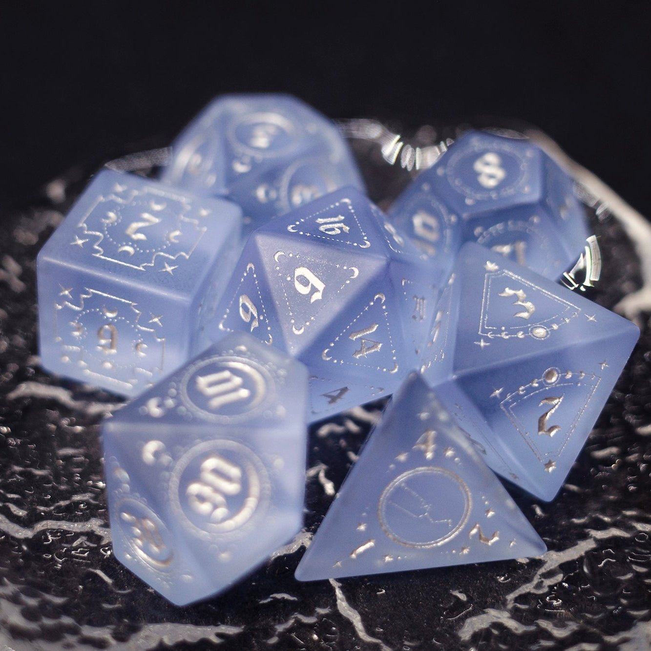 Starmoon Brilliance Scrub Purple Zircon Jewel Dice COC Dungeons & Dragons Dnd TRPG - Masters Dice