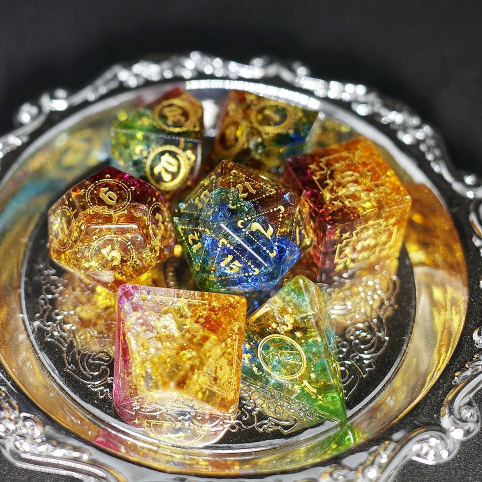 Colored Dragon Tia Matt Glazed Dice Jewel COC Dragons & Dungeons Dnd TRPG - Masters Dice