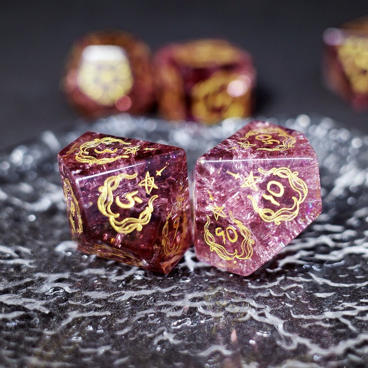 Popcorn Lightning Deep Purple Zircon Dice Jewel COC Dungeons & Dragons Dnd TRPG Warhammer - Masters Dice
