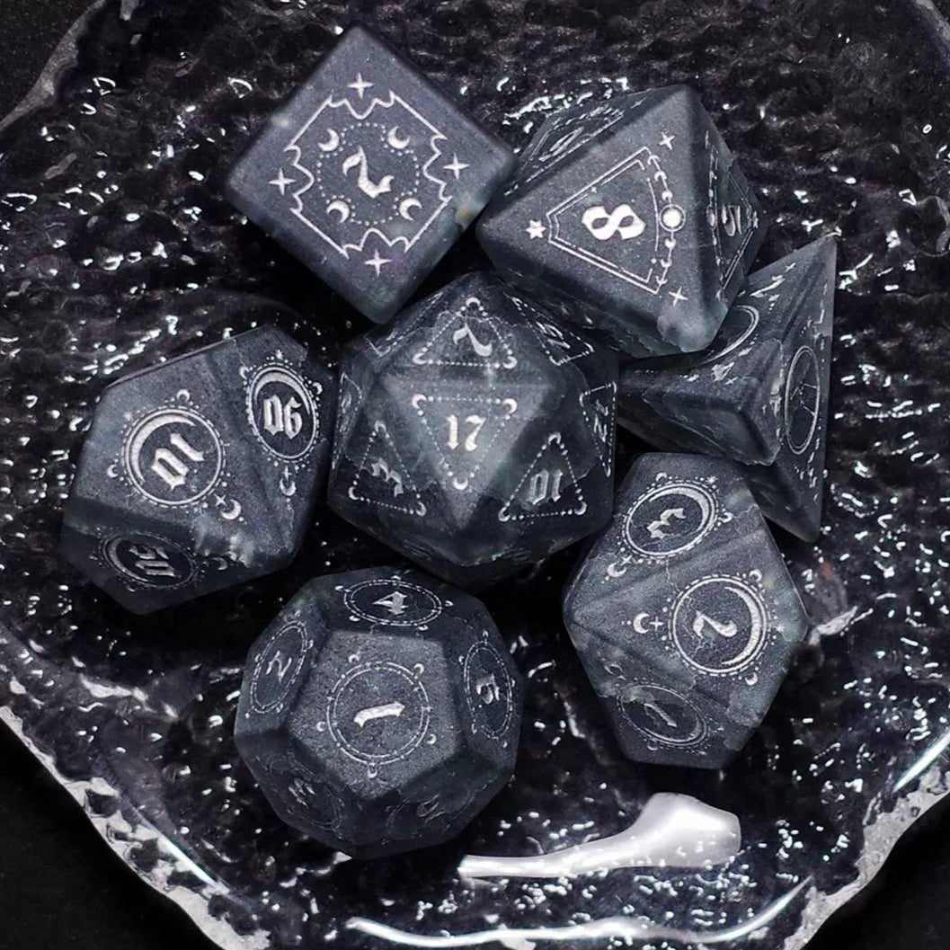 Nameless Fog Scrub Black Popcorn Dice Gems Run Coc Dungeons & Dragons dnd TRPG - Masters Dice