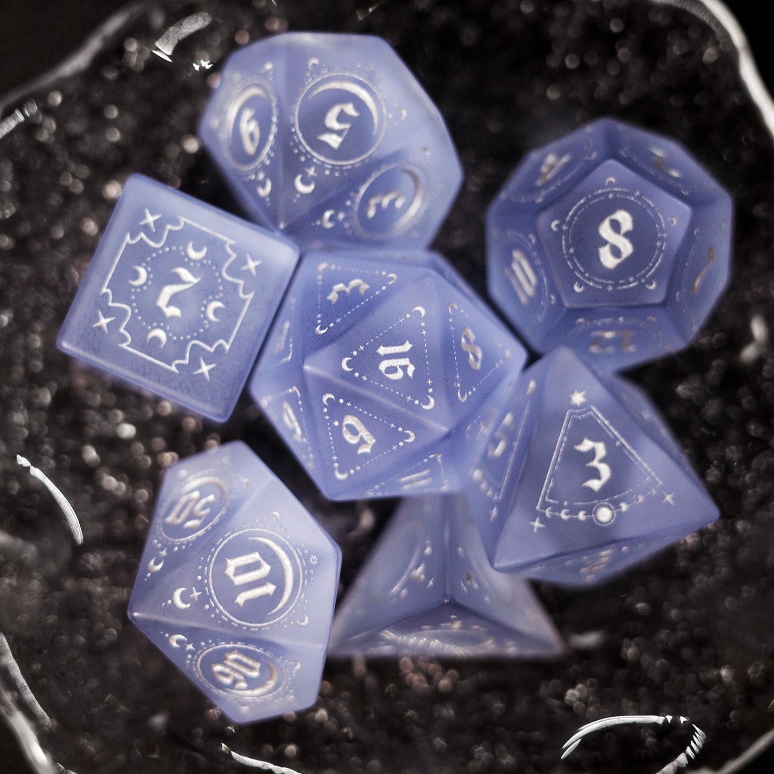 Starmoon Brilliance Scrub Purple Zircon Jewel Dice COC Dungeons & Dragons Dnd TRPG - Masters Dice