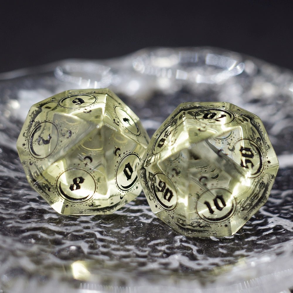 Xuanjun Seven Chapters Secret Sutra Yellow Zircon Gem Dice COC Dragon And Dungeon Dnd TRPG - Masters Dice