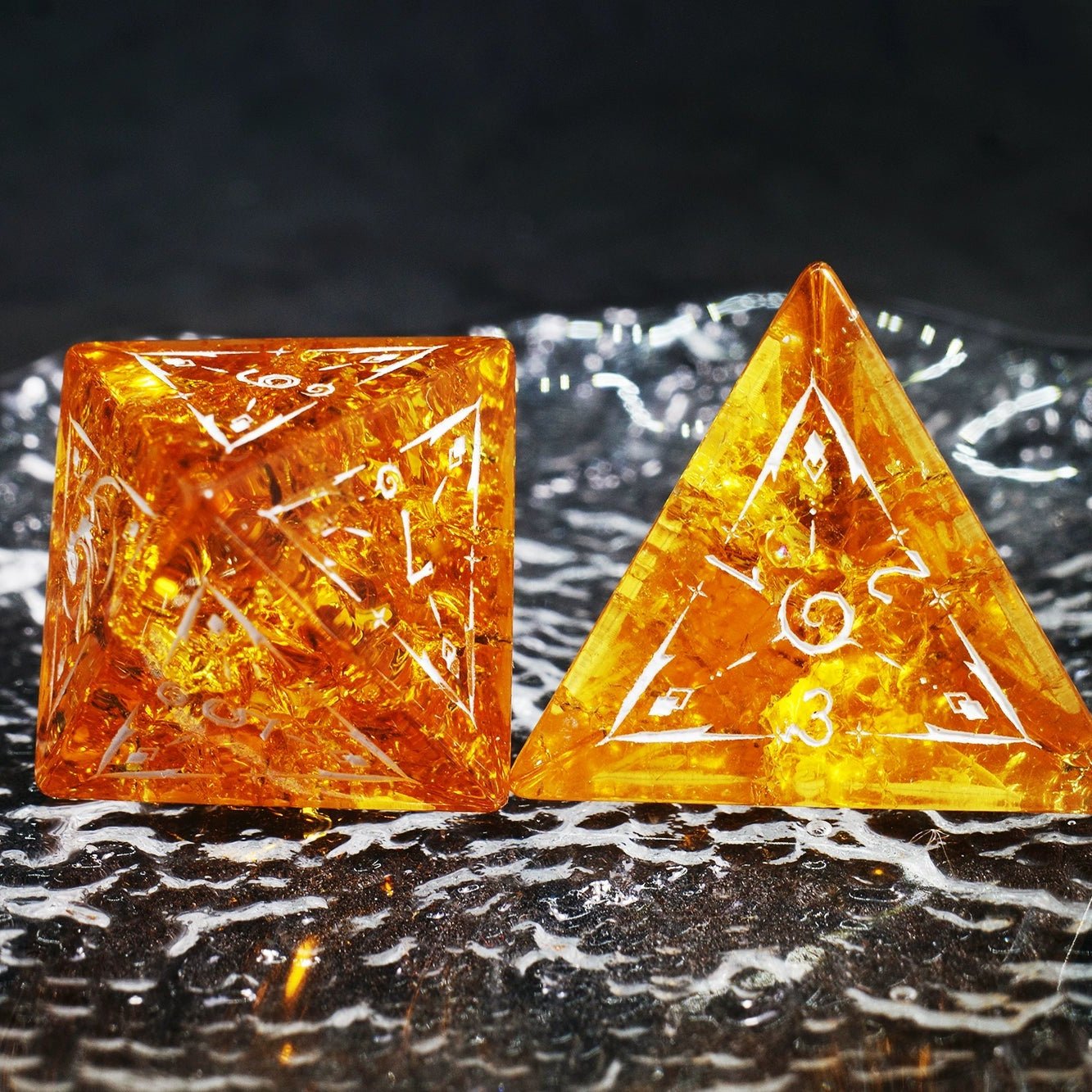 Dragon Shadow Orange Zircon Popcorn Gem Dice COC Dungeons & Dragons Dnd TRPG - Masters Dice