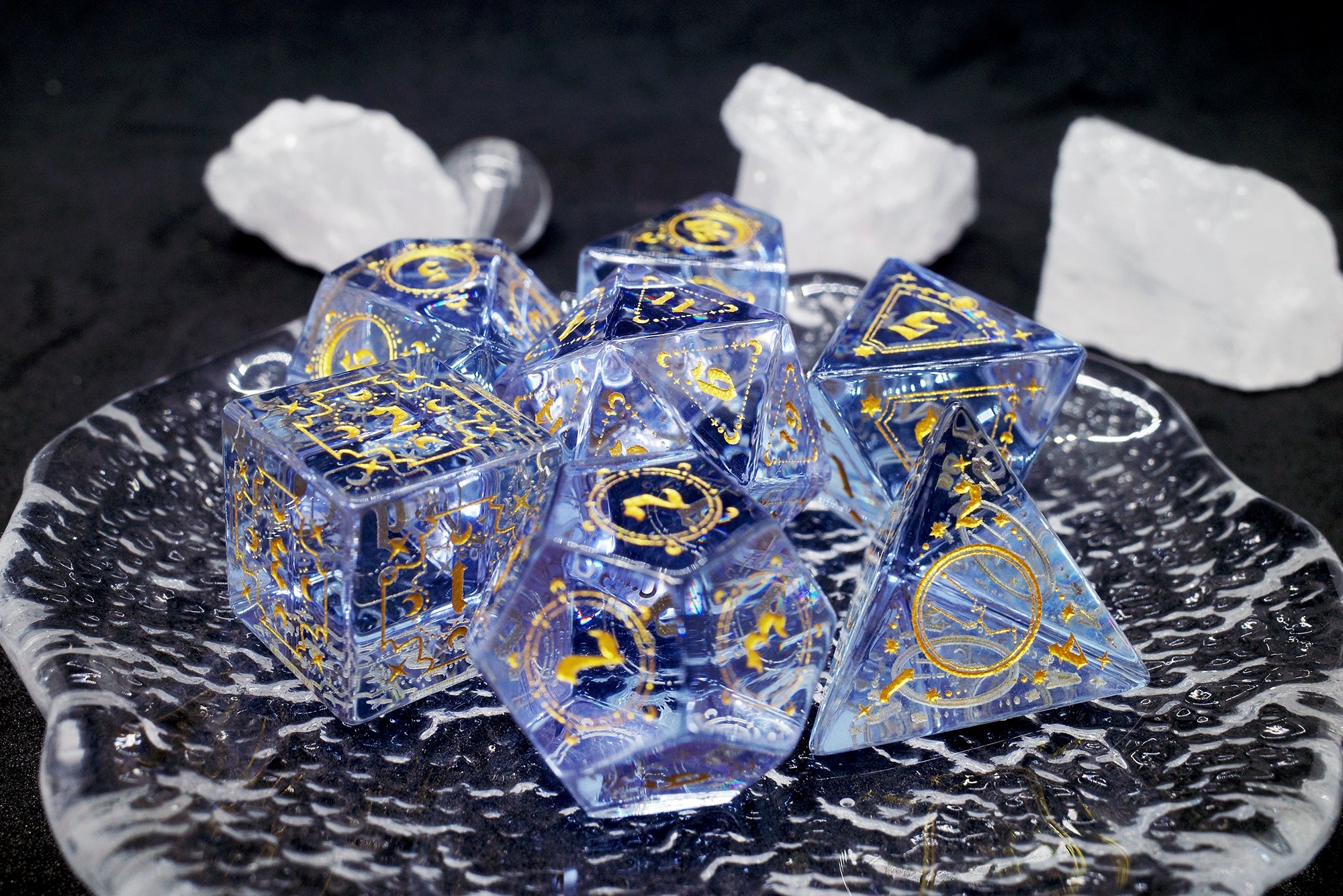 Purple Zircon Gem Dice COC Dragons And Dungeons Dnd TRPG High - End Dice - Masters Dice